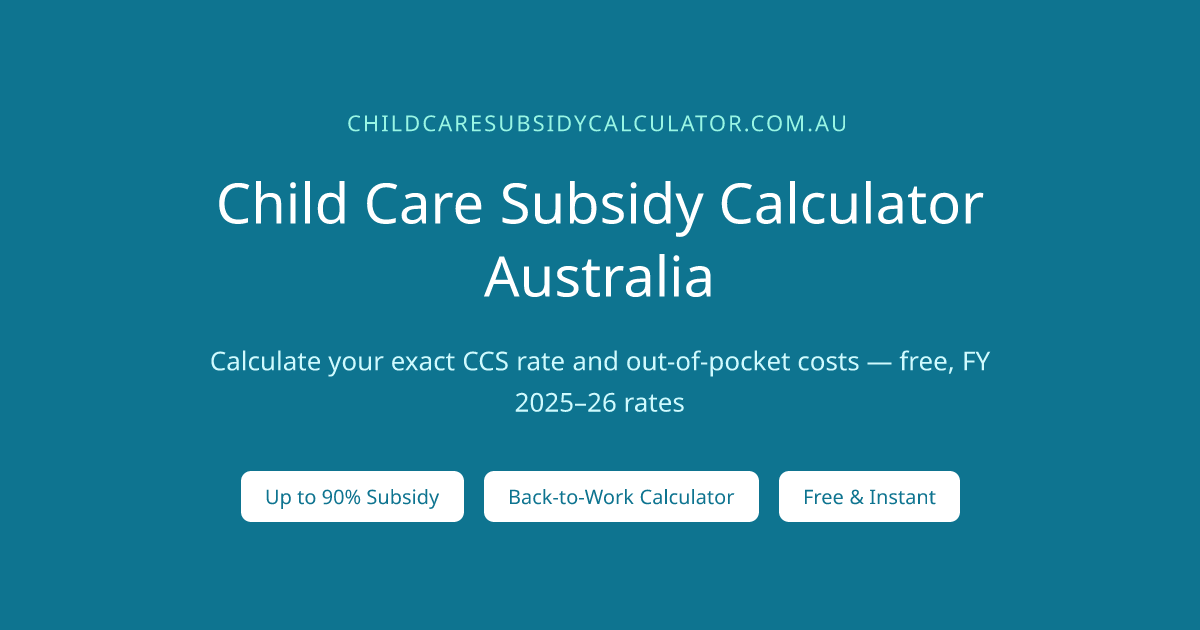 Child Care Subsidy Calculator Australia 2025–26 | Child Care Subsidy ...